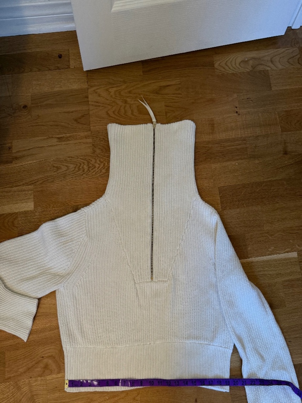 Varley Mentone Half Zip Knit Sweater Pullover Cream Egret Cropped Small - Picture 8 of 9